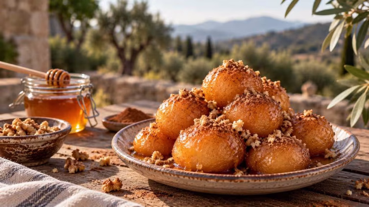 Cretan loukoumades sweets with local honey